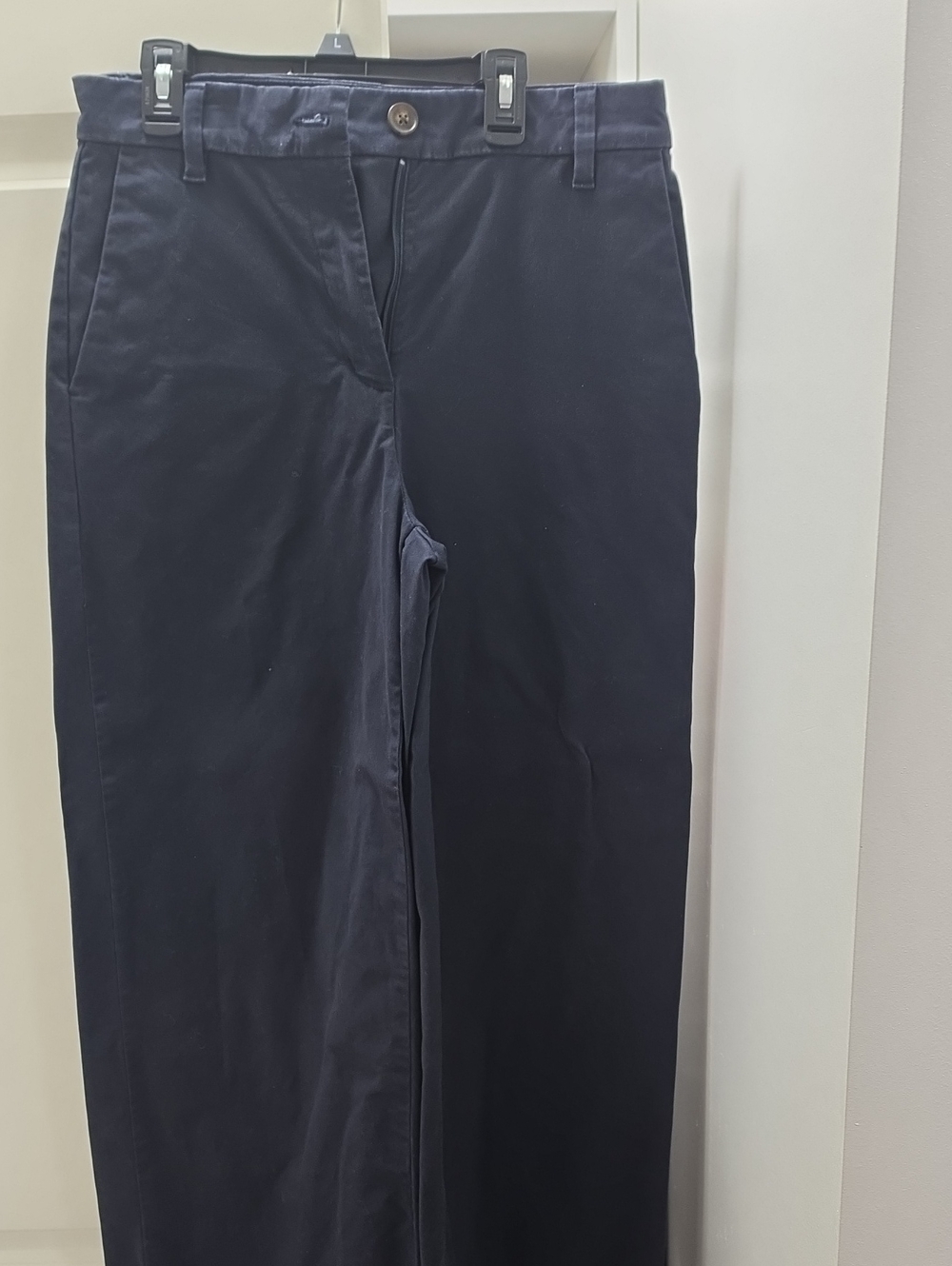Womans Navy Chino Pants - Classic Straight Fit